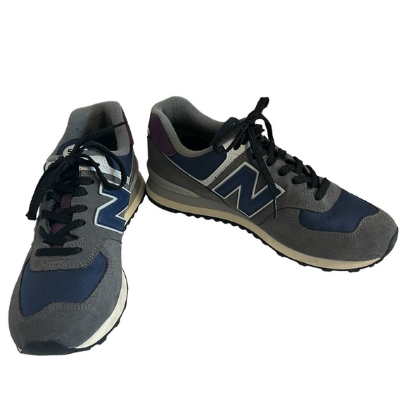 New Balance 574 Men’s Apollo Gray Navy Size 12 Sneaker - Picture 4 of 12